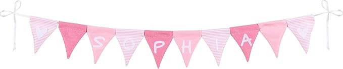 Striscione in cotone rosa con 10 gagliardetti Goki