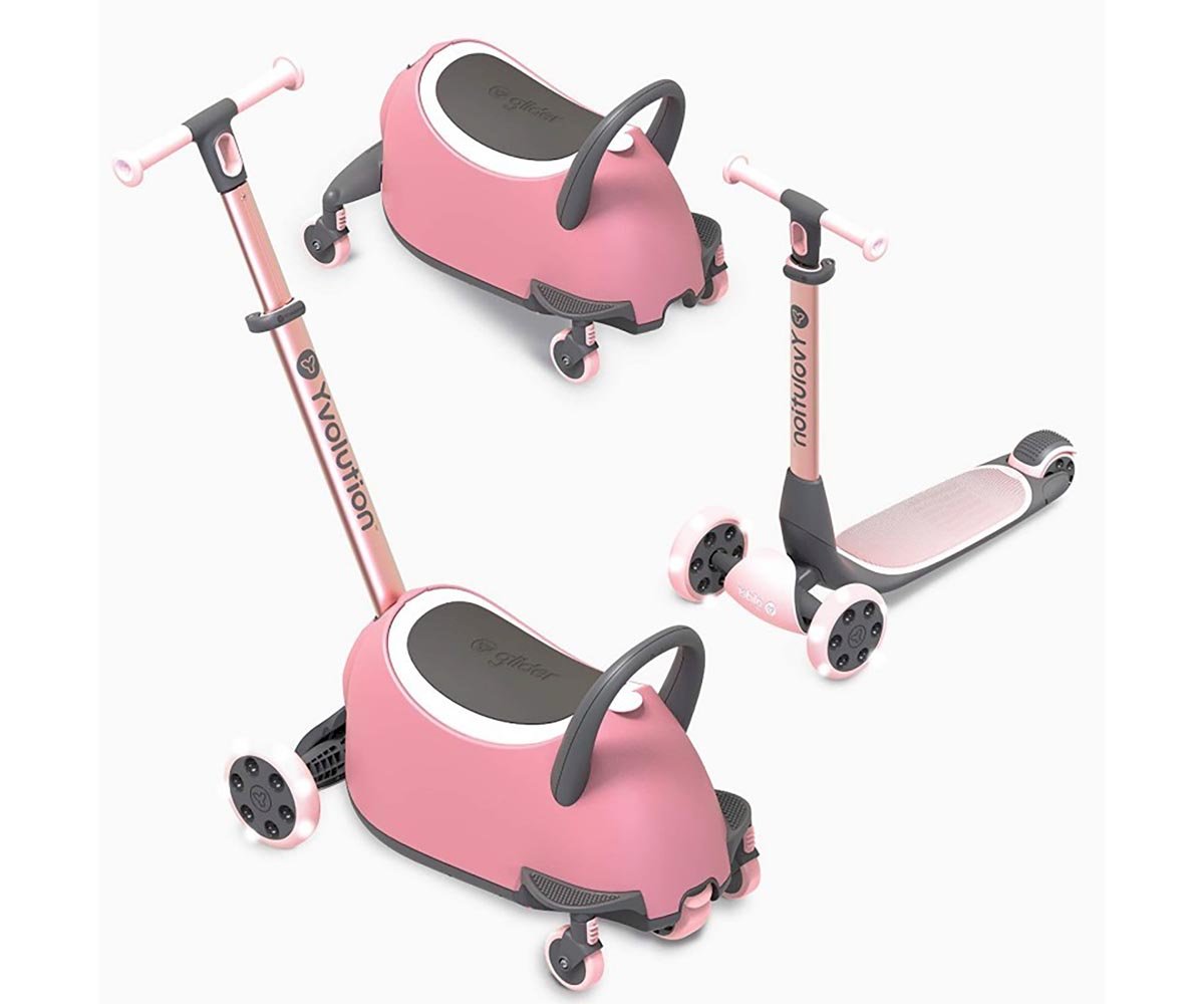 YGlider LUNA multifunzione rosa Monopattino+cavalcabile