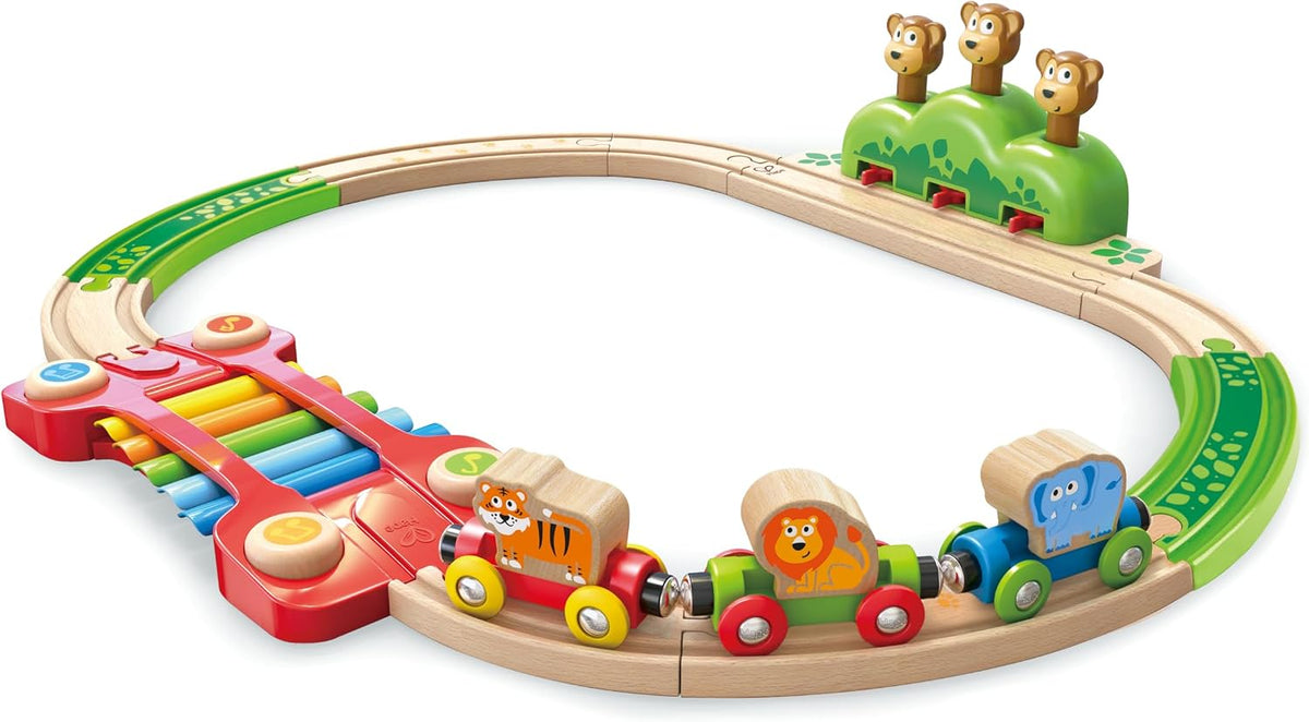 Percorso trenino musicale con scimmiette saltellanti Hape