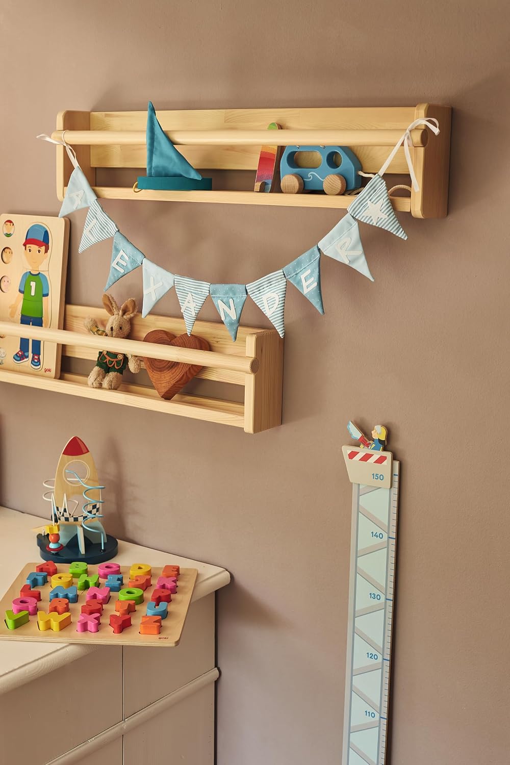 Striscione in cotone blu con 10 gargliardetti Goki