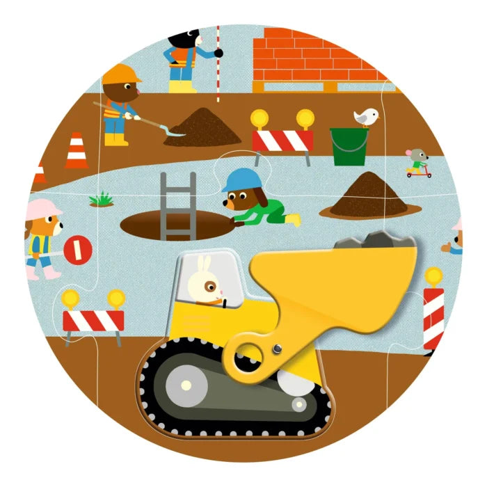 Puzzle gigante – Il cantiere, 17 pezzi – Djeco