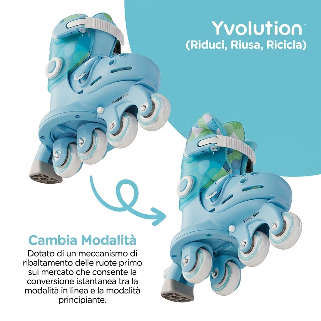 Twista Roller - Pattini a rotelle azzurri Yvolution