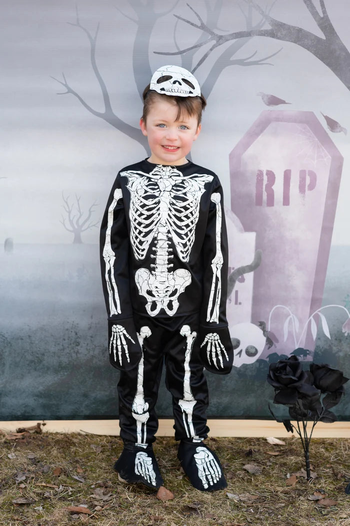 Maglia Scheletro Fosforescente con Pantaloni e Maschera, Taglia 5-6 anni Great Pretenders