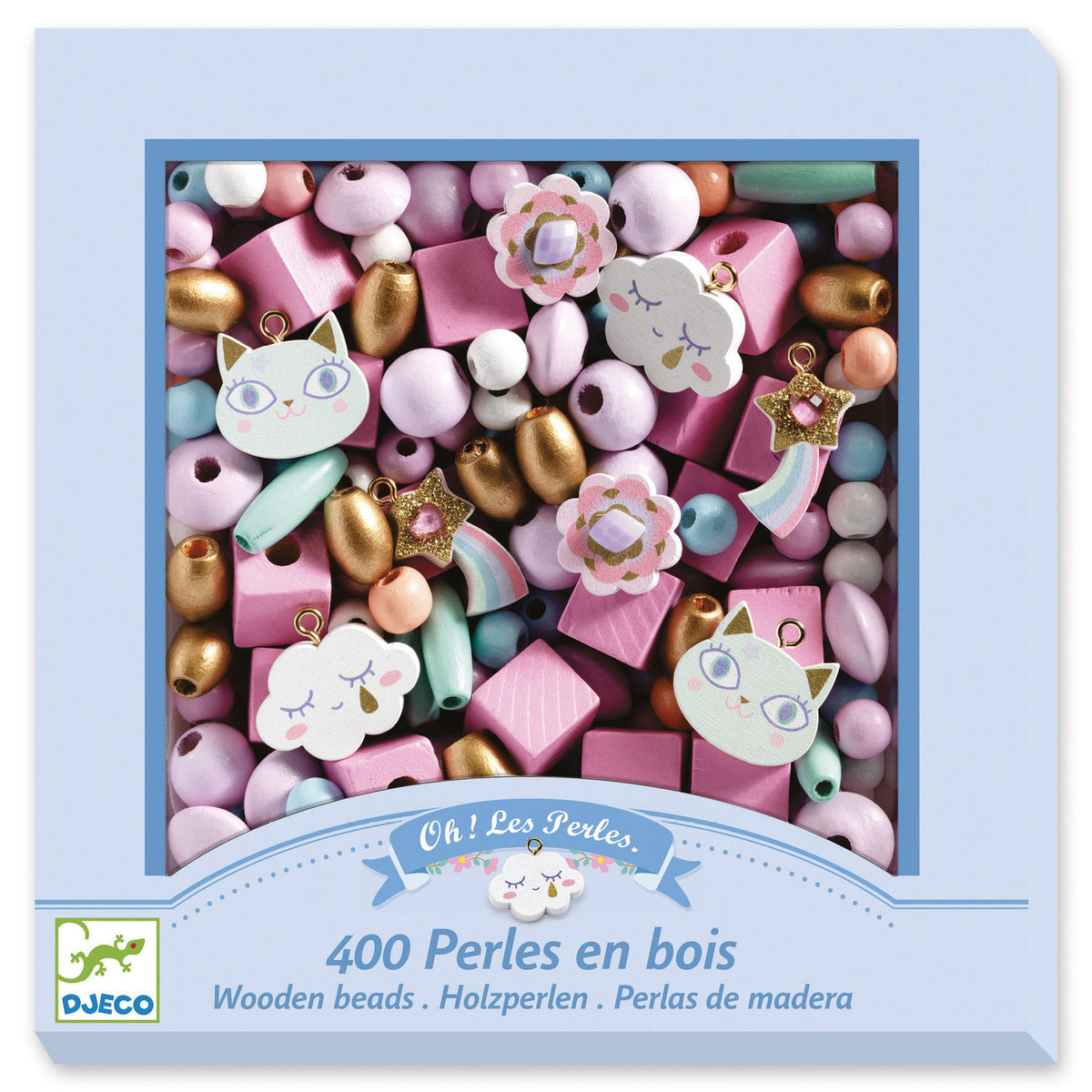 Perline creative – Perline in legno, Arcobaleno – Djeco