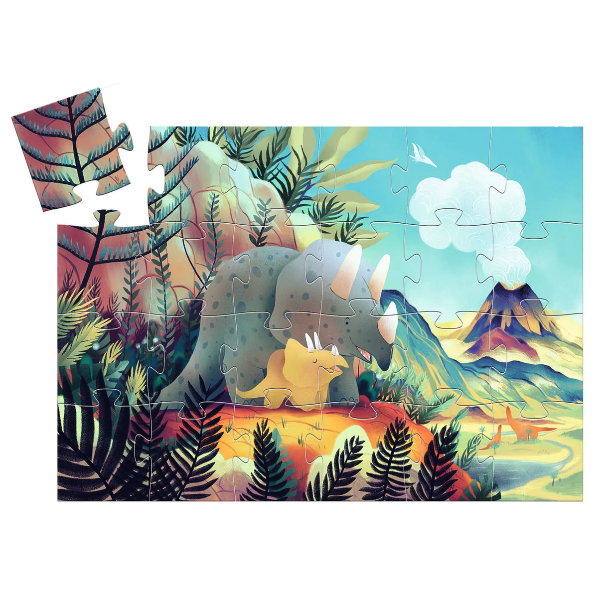 Puzzle sagomato – Teo il dinosauro – 24 pezzi – Djeco