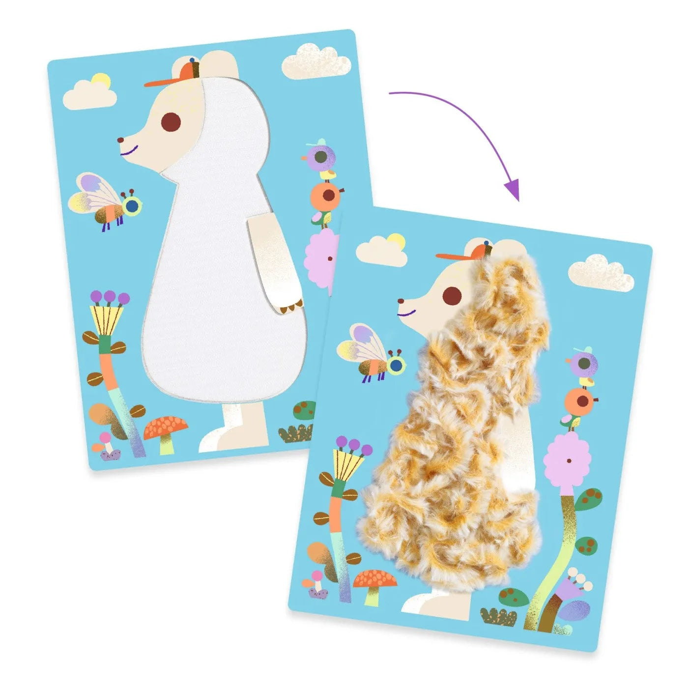 Collage con lana e velcro - Fluffy friends Djeco