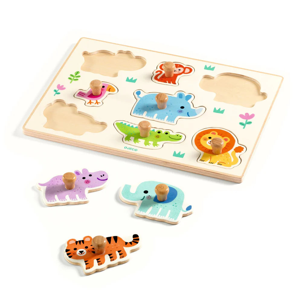 Puzzle con pomelli Hippo'n'co Djeco