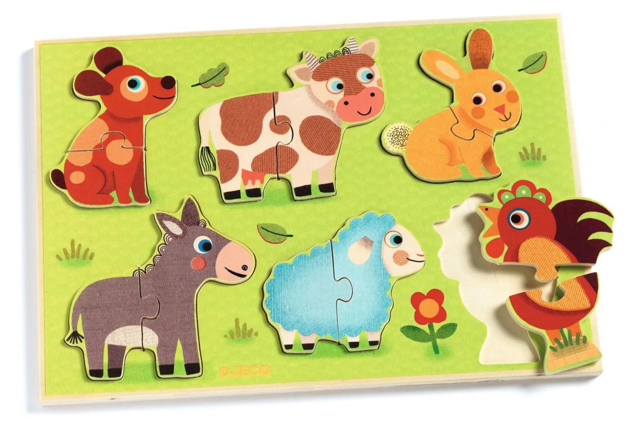 Puzzle di legno Coucou-cow Djeco