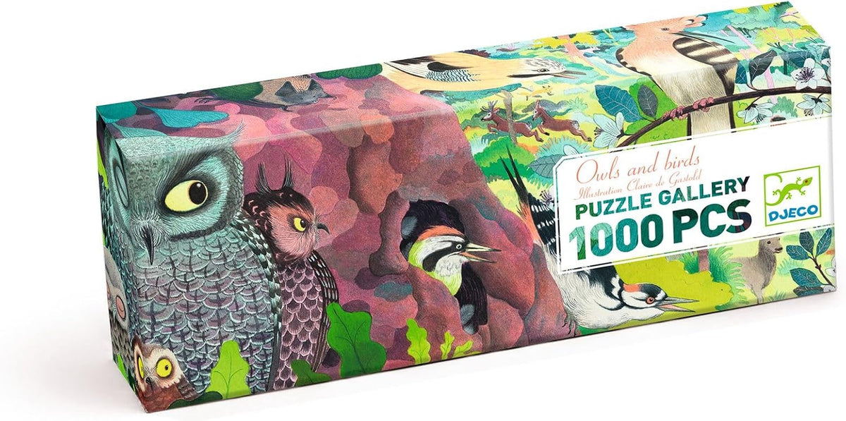 Puzzle Gallery – Gufi e uccelli, 1000 pezzi – Djeco