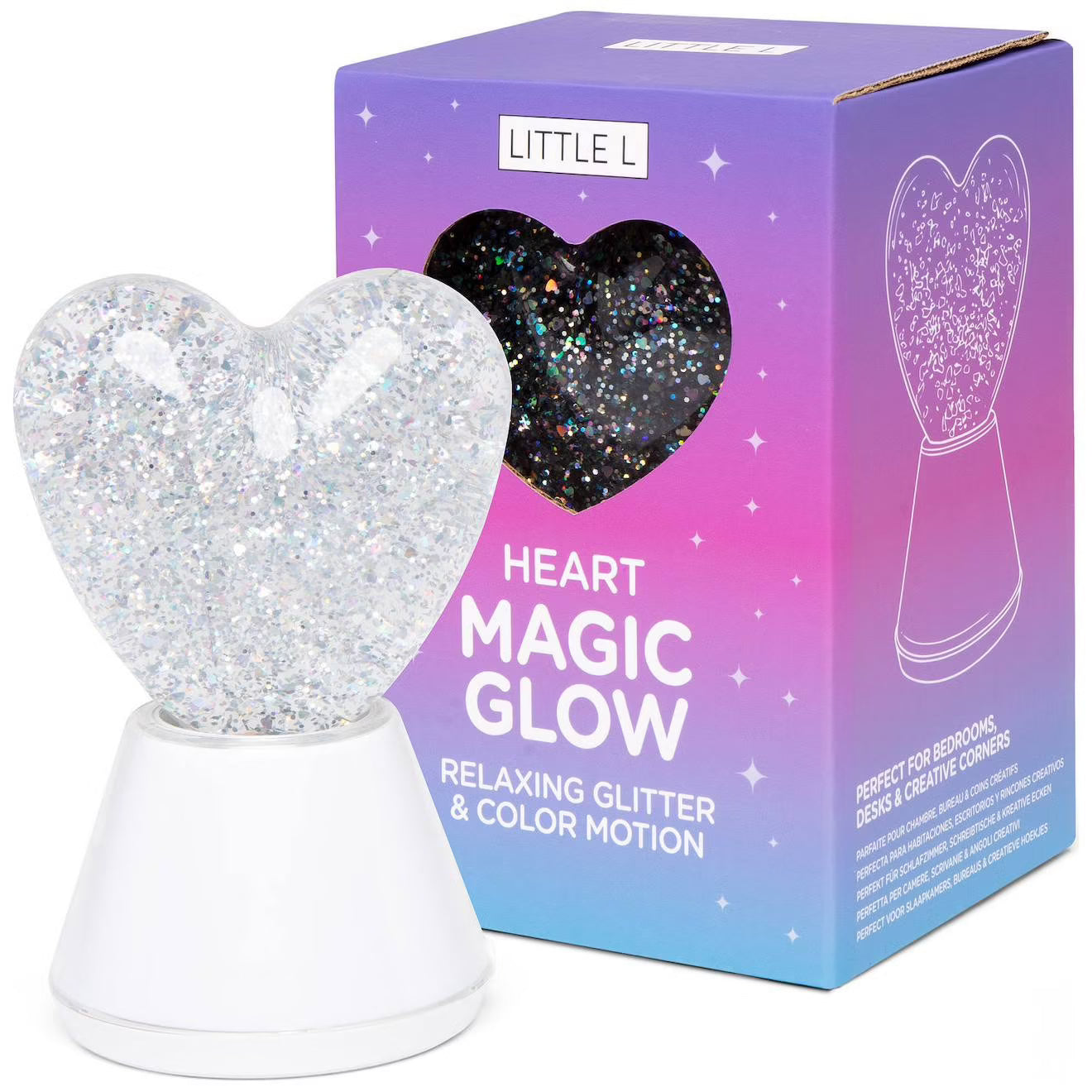 GLOWHEART Lampada cuore con glitter