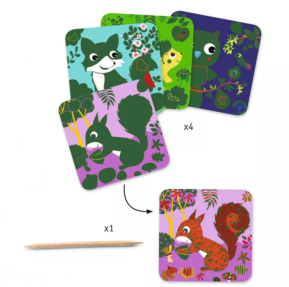 Schede da grattare per piccoli - Creature contry Djeco